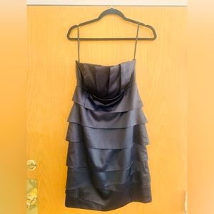 Strapless black satin formal dress size 4 white house black market